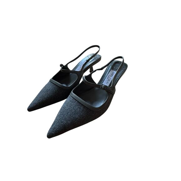 Jimmy Choo NIB Didi 45 Flannel Slingback Pumps in Storm Size 40 - Picture 8 of 11